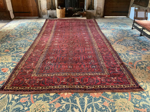 Uzbek antique oversize Bukhara Beshir carpet (515 x 240cm)