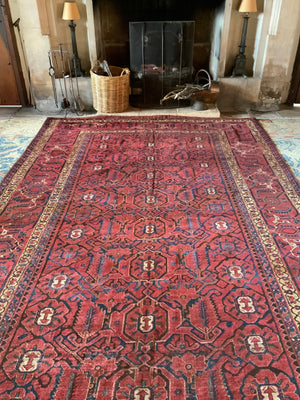 Uzbek antique oversize Bukhara Beshir carpet (515 x 240cm)