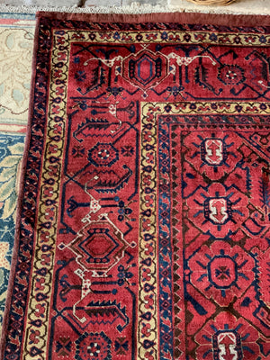 Uzbek antique oversize Bukhara Beshir carpet (515 x 240cm)