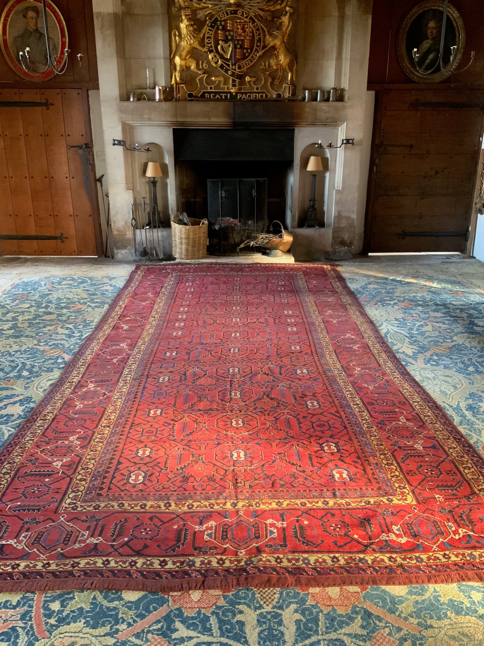 Uzbek antique oversize Bukhara Beshir carpet (515 x 240cm)