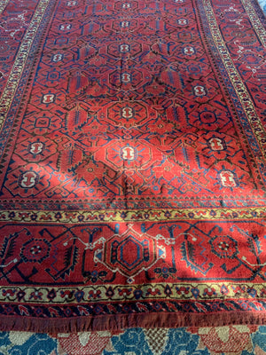 Uzbek antique oversize Bukhara Beshir carpet (515 x 240cm)