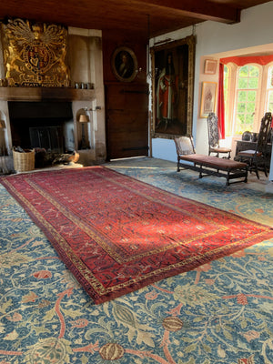 Uzbek antique oversize Bukhara Beshir carpet (515 x 240cm)