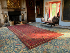 Uzbek antique oversize Bukhara Beshir carpet (515 x 240cm)