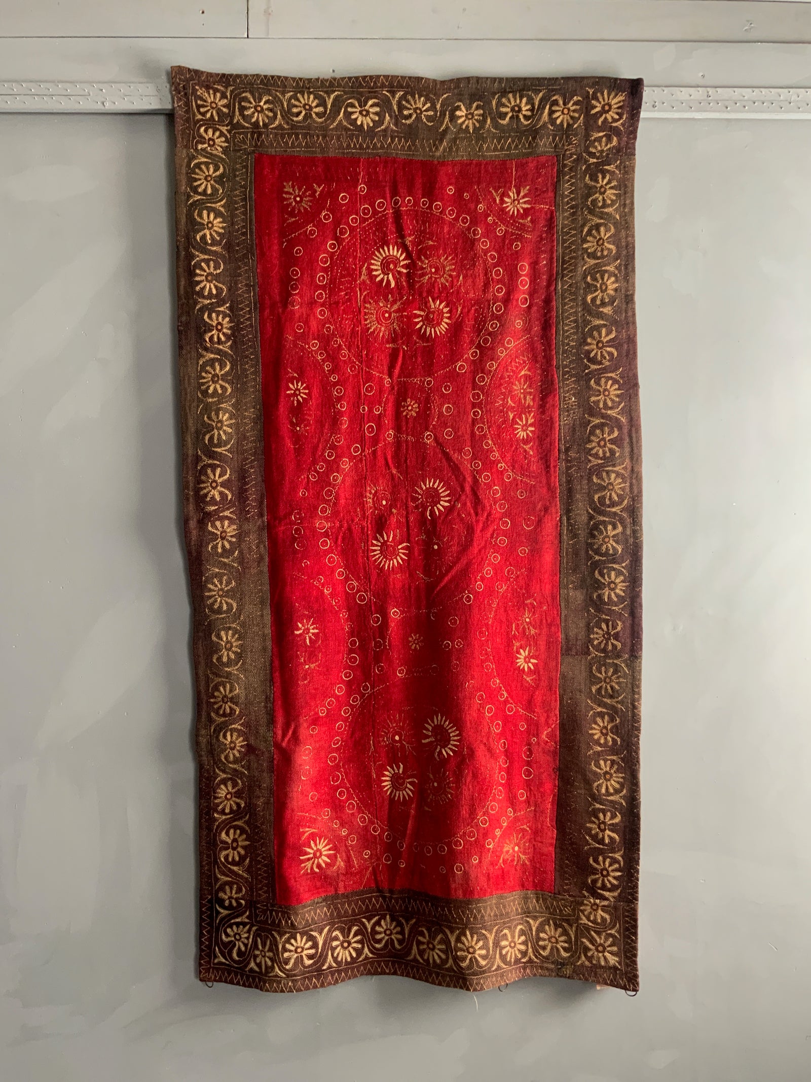 Indian antique wool summer carpet (188 x 97cm)