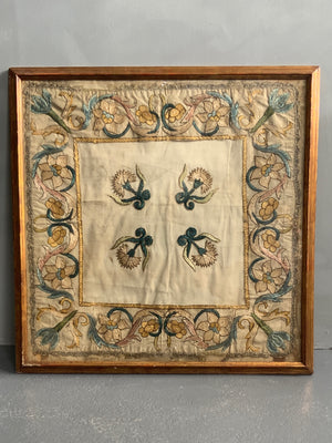 Antique Portugese satin embroidery (64 x 64cm)