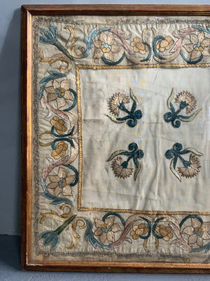 Antique Portugese satin embroidery (64 x 64cm)