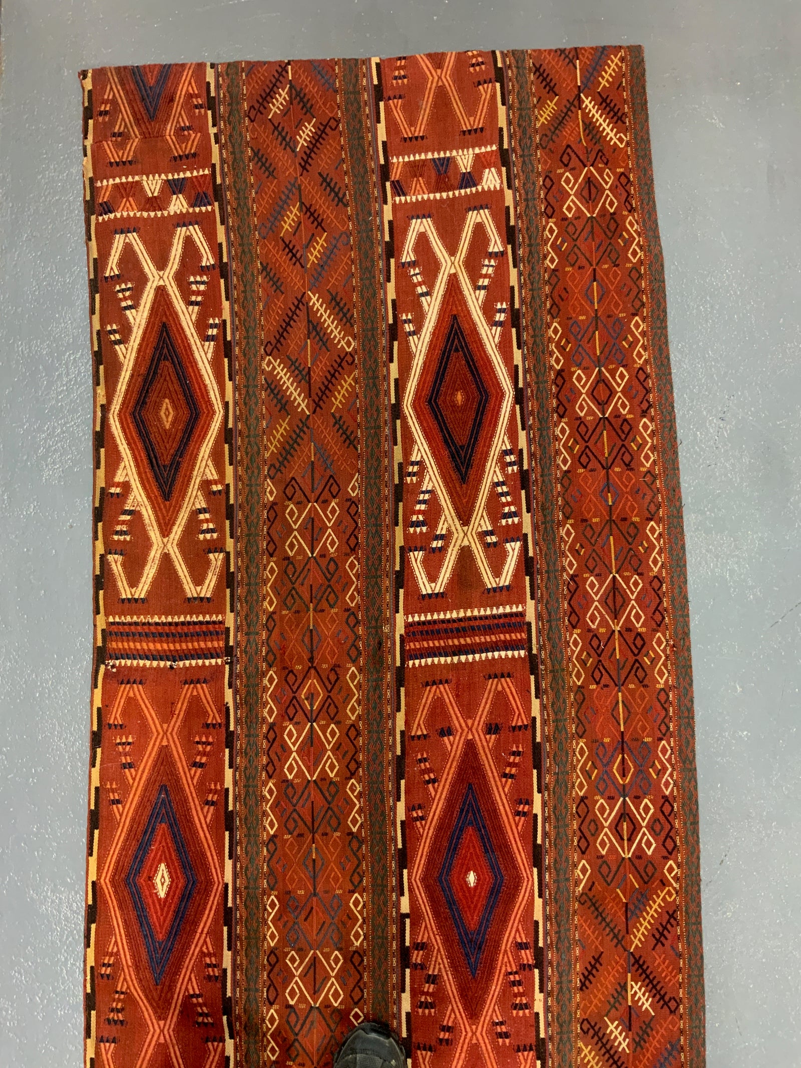 Turkmen antique tentbands made in a rug (299 x 90cm)
