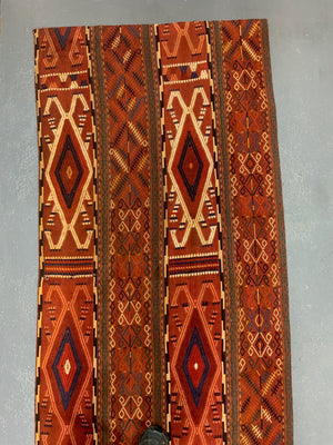 Turkmen antique tentbands made in a rug (299 x 90cm)