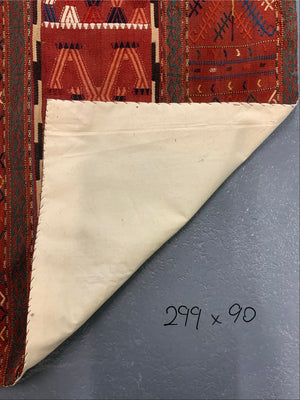 Turkmen antique tentbands made in a rug (299 x 90cm)