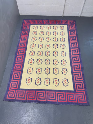 Indian cotton Dhurrie flatweave carpet (267 x 177cm)