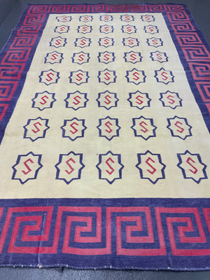 Indian cotton Dhurrie flatweave carpet (267 x 177cm)