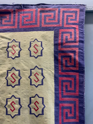 Indian cotton Dhurrie flatweave carpet (267 x 177cm)