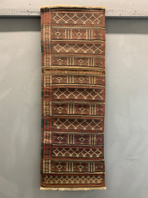Balouch Brahui small weft float rug (142 x 36cm)