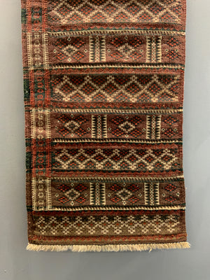 Balouch Brahui small weft float rug (142 x 36cm)