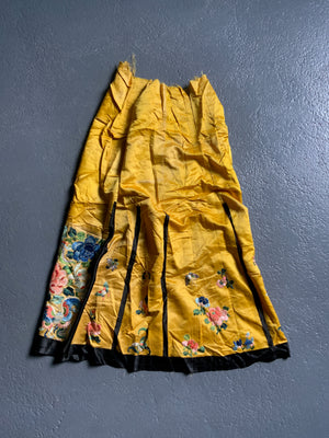 Chinese embroidered skirt fragment (77 x 36cm)