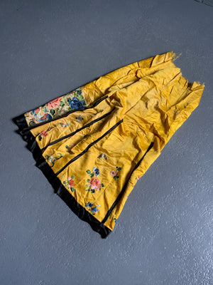 Chinese embroidered skirt fragment (77 x 36cm)