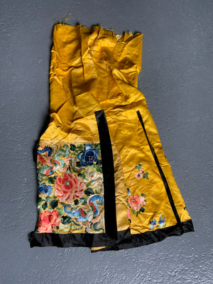 Chinese embroidered skirt fragment (77 x 36cm)