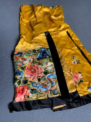Chinese embroidered skirt fragment (77 x 36cm)