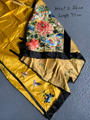 Chinese embroidered skirt fragment (77 x 36cm)