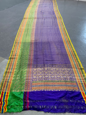 Indian Banaras type silk and metal sari (485 x 113cm)