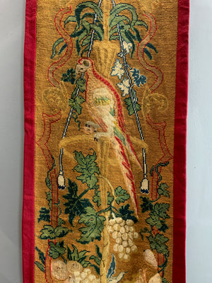Victorian needlework wool & silk 'Berlin work' panel (245 x 45cm)