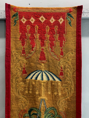 Victorian needlework wool & silk 'Berlin work' panel (245 x 45cm)