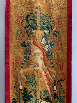Victorian needlework wool & silk 'Berlin work' panel (245 x 45cm)