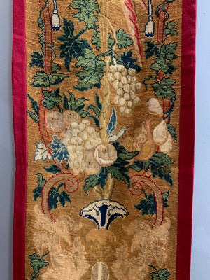 Victorian needlework wool & silk 'Berlin work' panel (245 x 45cm)