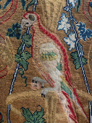 Victorian needlework wool & silk 'Berlin work' panel (245 x 45cm)