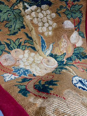 Victorian needlework wool & silk 'Berlin work' panel (245 x 45cm)