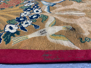 Victorian needlework wool & silk 'Berlin work' panel (245 x 45cm)