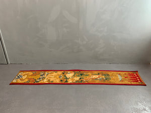Victorian needlework wool & silk 'Berlin work' panel (245 x 45cm)