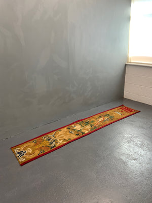 Victorian needlework wool & silk 'Berlin work' panel (245 x 45cm)