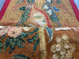 Victorian needlework wool & silk 'Berlin work' panel (245 x 45cm)