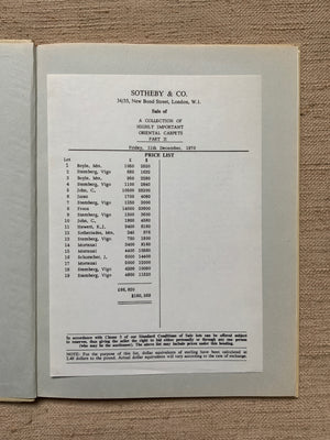 Sotheby : Collection of Highly Important Oriental Carpets Parts I & II