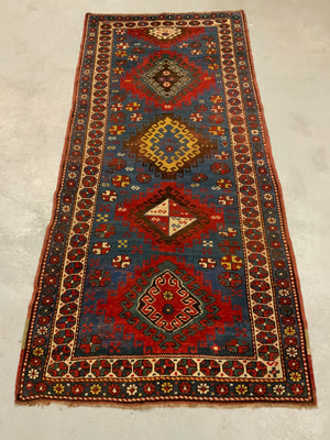 Caucasian antique Kazak rug (257 x 122cm)