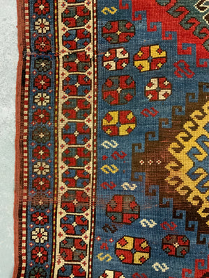 Caucasian antique Kazak rug (257 x 122cm)
