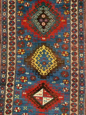 Caucasian antique Kazak rug (257 x 122cm)
