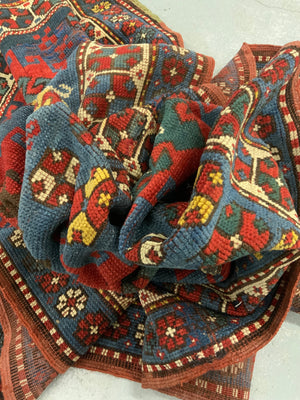 Caucasian antique Kazak rug (257 x 122cm)