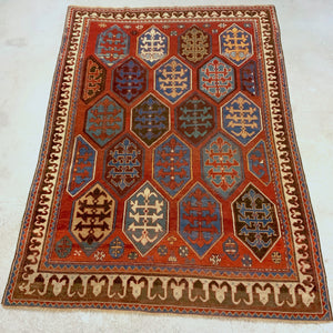 Caucasian antique Borjdalou Kazak rug (226 x 164cm)