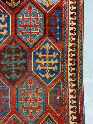 Caucasian antique Borjdalou Kazak rug (226 x 164cm)