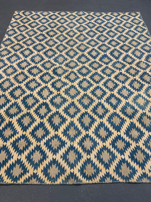 Indian cotton vintage Dhurrie (196 x 156cm)