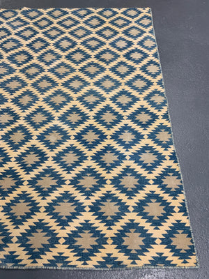 Indian cotton vintage Dhurrie (196 x 156cm)