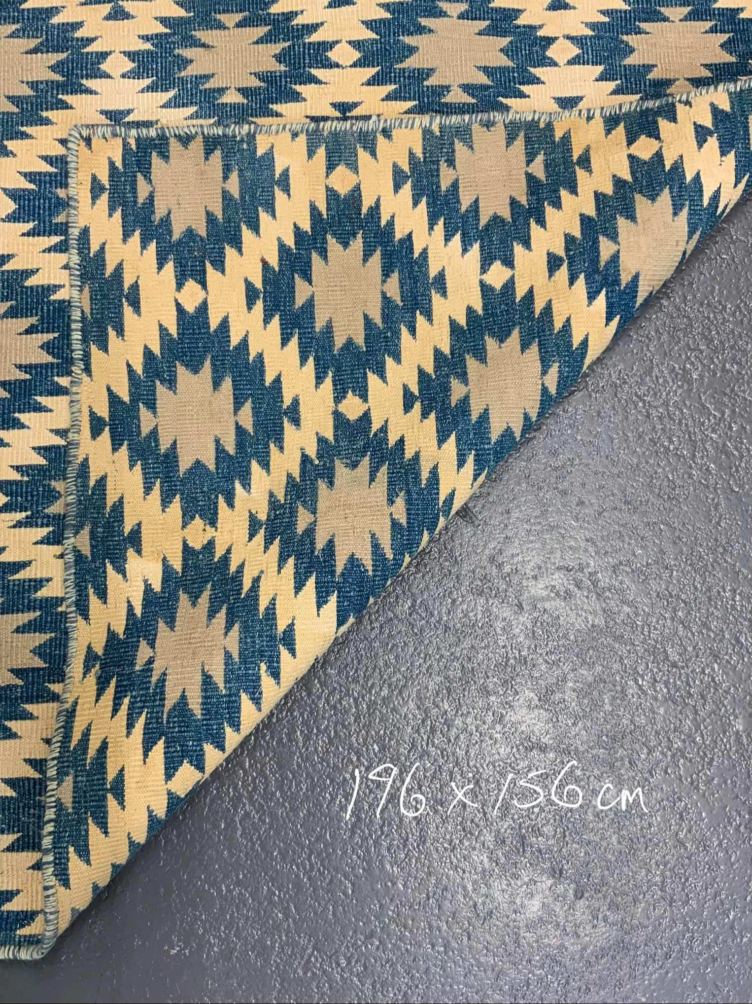 Indian cotton vintage Dhurrie (196 x 156cm)
