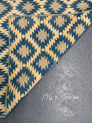 Indian cotton vintage Dhurrie (196 x 156cm)