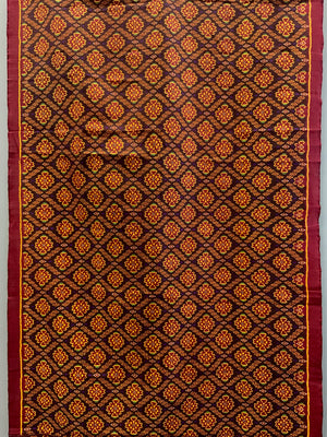 Gujarati weft silk modern ikat (355 x 97cm)