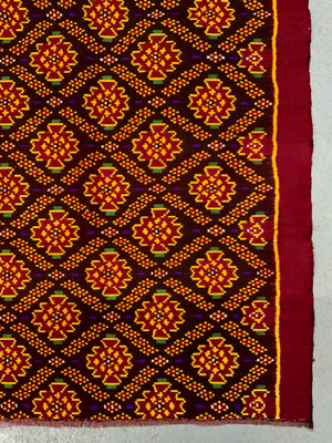 Gujarati weft silk modern ikat (355 x 97cm)