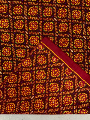 Gujarati weft silk modern ikat (355 x 97cm)