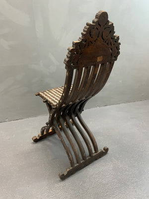 Damascus antique folding chair