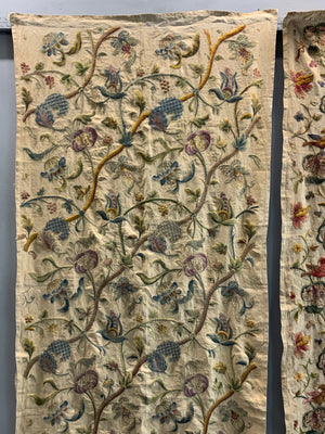 English late Arts & Crafts crewel work panels (233 x 110cm)
